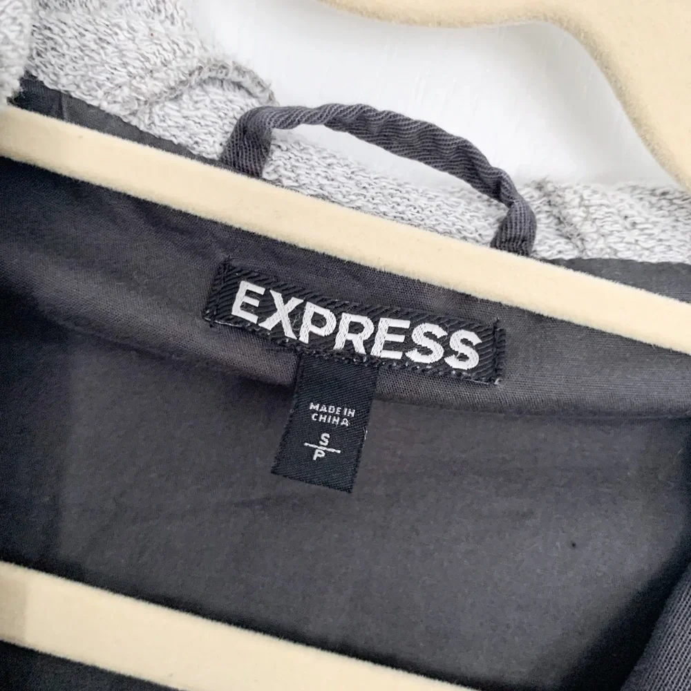 Express Grey Zip Up Hooded Canvas Jacket